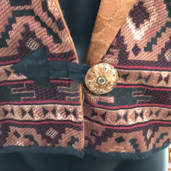 NWOT- Flashback vintage indian inspired jacket with single front button. Size M - Picture 3 of 8